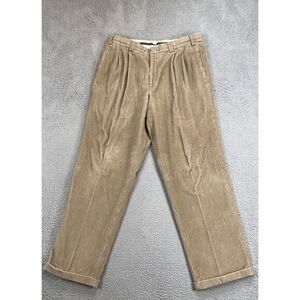 L.L. Bean Pants Mens Size 37x33‎  Beige Corduroys Chino Khaki Pockets Outdoors